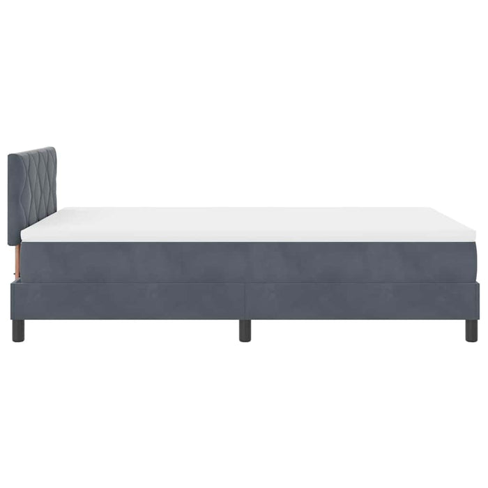 Pat cu arcuri cu headboard Gri închis 120 x 190 cm Catifea WALTI