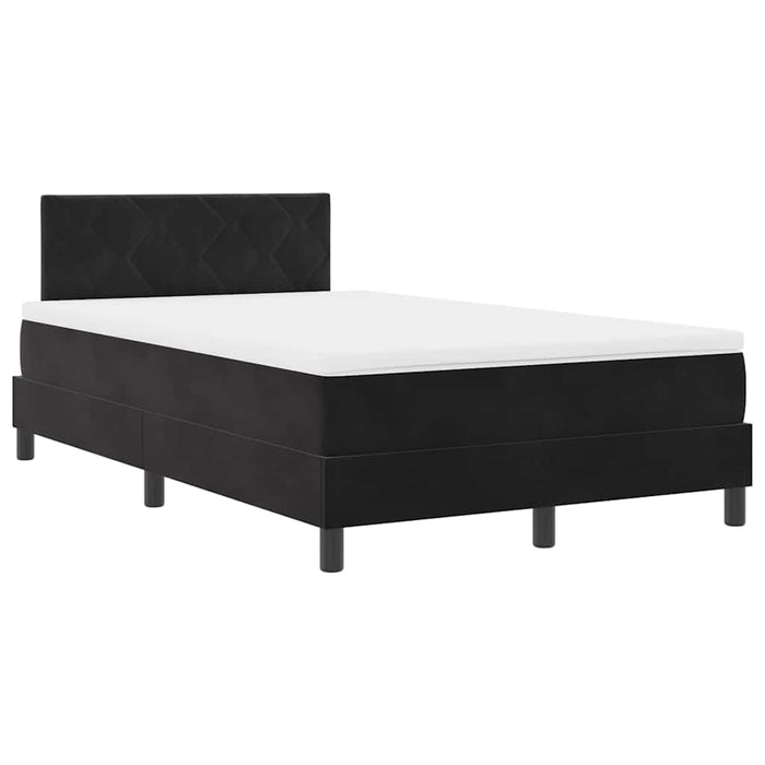 Pat cu arcuri cu saltea cu headboard Negru 120 x 190 cm Catifea - WALTI WALTI