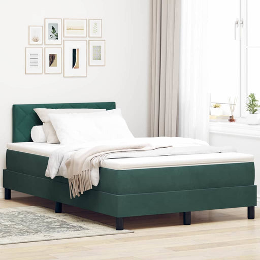 Pat cu arcuri cu headboard Verde închis 120 x 190 cm Catifea - WALTI WALTI