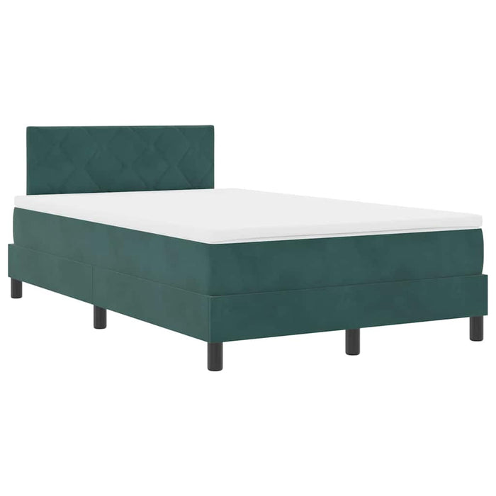 Pat cu arcuri cu headboard Verde închis 120 x 200 cm Catifea WALTI