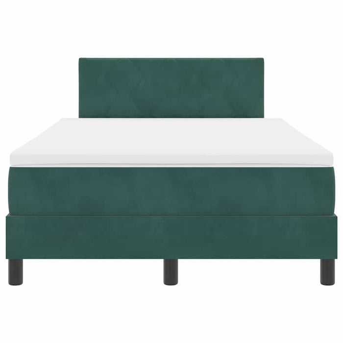 Pat cu arcuri cu headboard Verde închis 120 x 200 cm Catifea WALTI