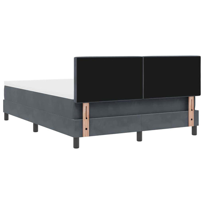 Pat cu arcuri cu headboard Gri închis 140 x 200 cm Catifea WALTI