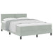 Pat cu arcuri cu headboard Gri deschis 160 x 200 cm Catifea - WALTI WALTI