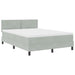 Pat cu arcuri cu headboard Gri deschis 160 x 200 cm Catifea - WALTI WALTI