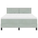 Pat cu arcuri cu headboard Gri deschis 160 x 200 cm Catifea - WALTI WALTI