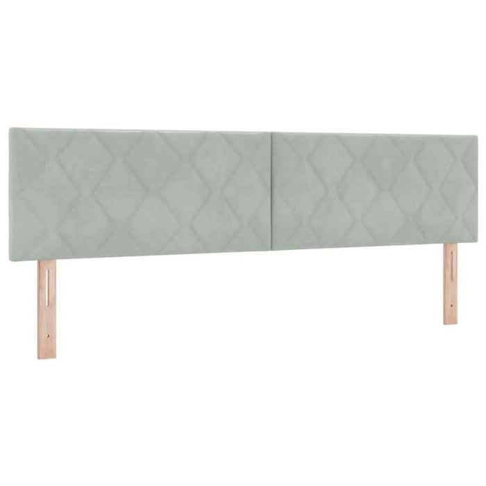 Pat cu arcuri cu saltea Gri deschis 180 x 200 cm Catifea - WALTI WALTI