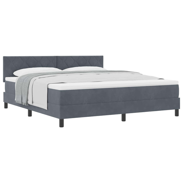 Pat cu arcuri cu headboard Gri închis 180 x 200 cm Catifea - WALTI WALTI
