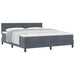 Pat cu arcuri cu headboard Gri închis 180 x 200 cm Catifea - WALTI WALTI