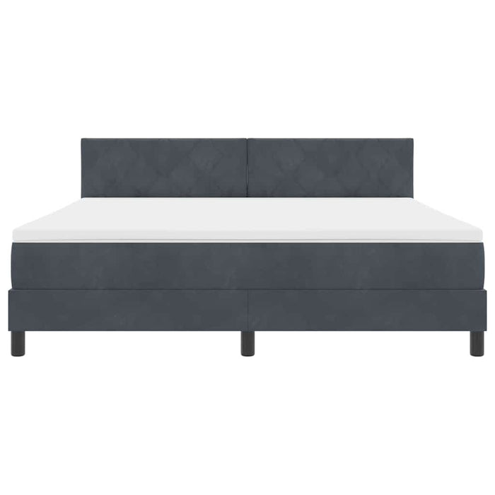 Pat cu arcuri cu headboard Gri închis 180 x 200 cm Catifea - WALTI WALTI