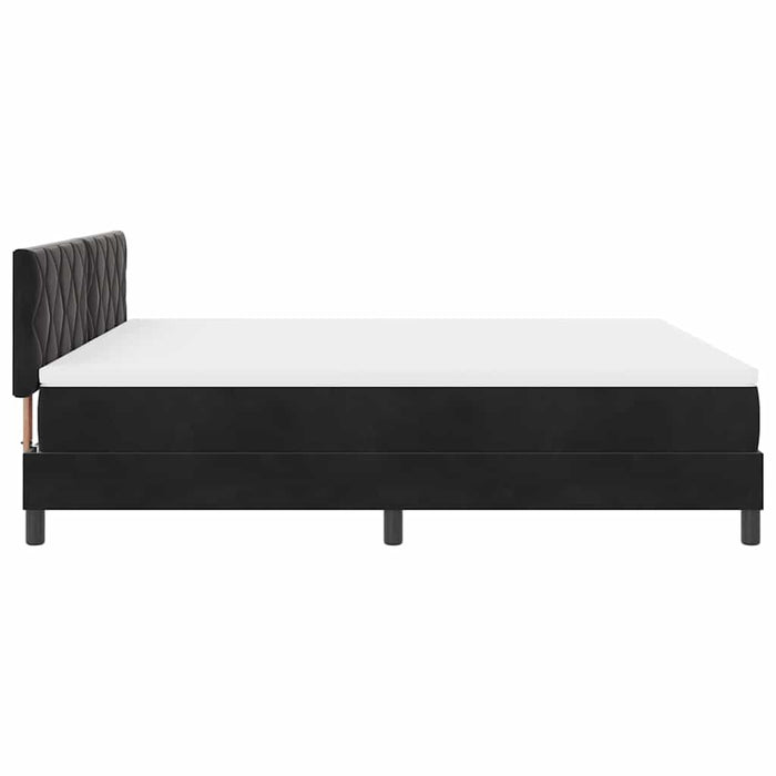Pat cu arcuri cu headboard Negru 180 x 200 cm Catifea - WALTI WALTI
