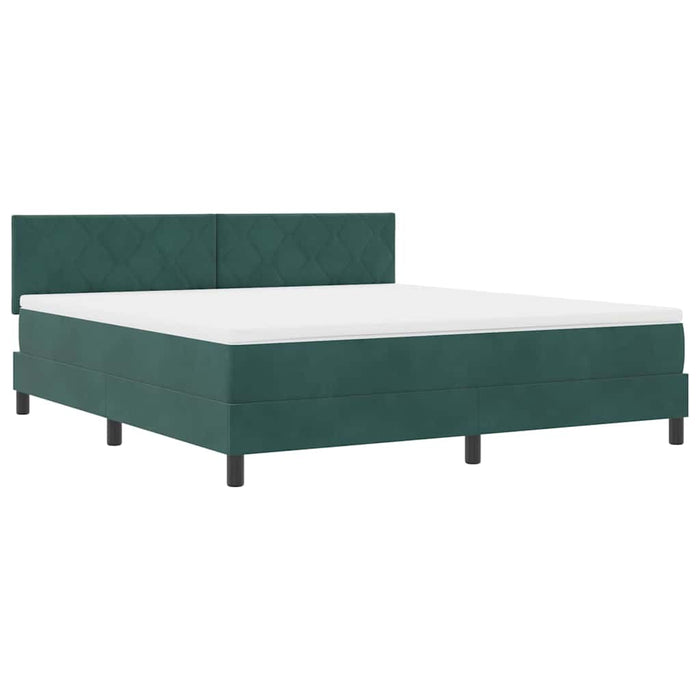 Pat cu arcuri cu saltea Verde închis 180 x 200 cm Catifea - WALTI WALTI