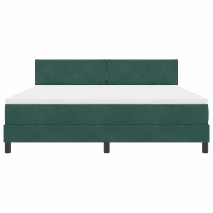 Pat cu arcuri cu saltea Verde închis 180 x 200 cm Catifea - WALTI WALTI