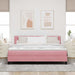Pat cu arcuri cu saltea cu headboard Roz 180 x 200 cm Catifea - WALTI WALTI