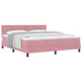 Pat cu arcuri cu saltea cu headboard Roz 180 x 200 cm Catifea - WALTI WALTI