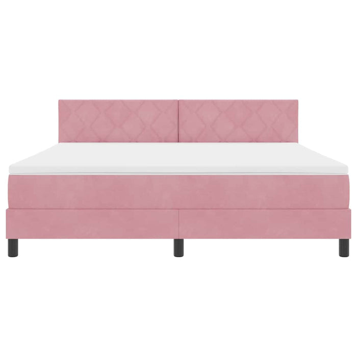 Pat cu arcuri cu saltea cu headboard Roz 180 x 200 cm Catifea - WALTI WALTI