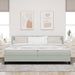 Pat cu arcuri cu headboard Gri deschis 200 x 200 cm Catifea - WALTI WALTI