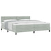 Pat cu arcuri cu headboard Gri deschis 200 x 200 cm Catifea - WALTI WALTI