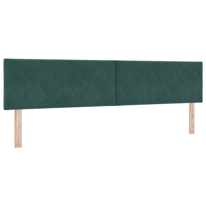 Pat cu arcuri cu headboard Verde închis 200 x 200 cm Catifea WALTI