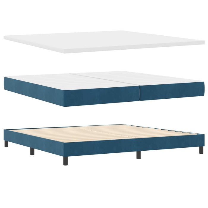 Pat cu arcuri cu headboard Verde închis 200 x 200 cm Catifea WALTI