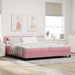 Pat cu arcuri cu headboard Roz 200 x 200 cm Catifea - WALTI WALTI