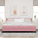 Pat cu arcuri cu headboard Roz 200 x 200 cm Catifea - WALTI WALTI