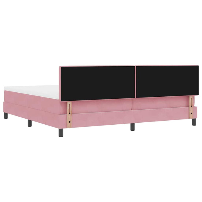 Pat cu arcuri cu headboard Roz 200 x 200 cm Catifea - WALTI WALTI