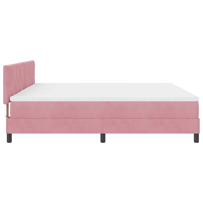 Pat cu arcuri cu headboard Roz 200 x 200 cm Catifea - WALTI WALTI