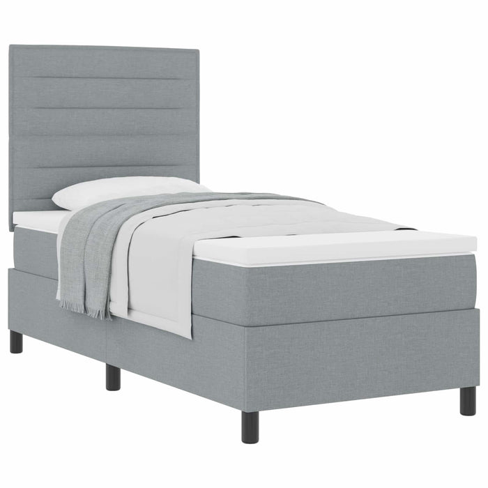 Pat cu arcuri cu saltea Gri deschis 80 x 200 cm țesătură - WALTI WALTI