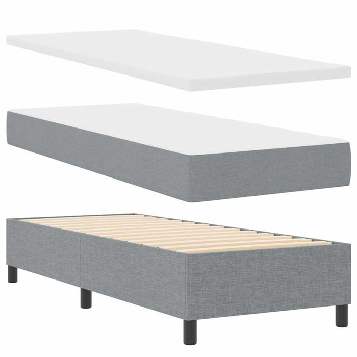 Pat cu arcuri cu saltea Gri deschis 80 x 200 cm țesătură - WALTI WALTI
