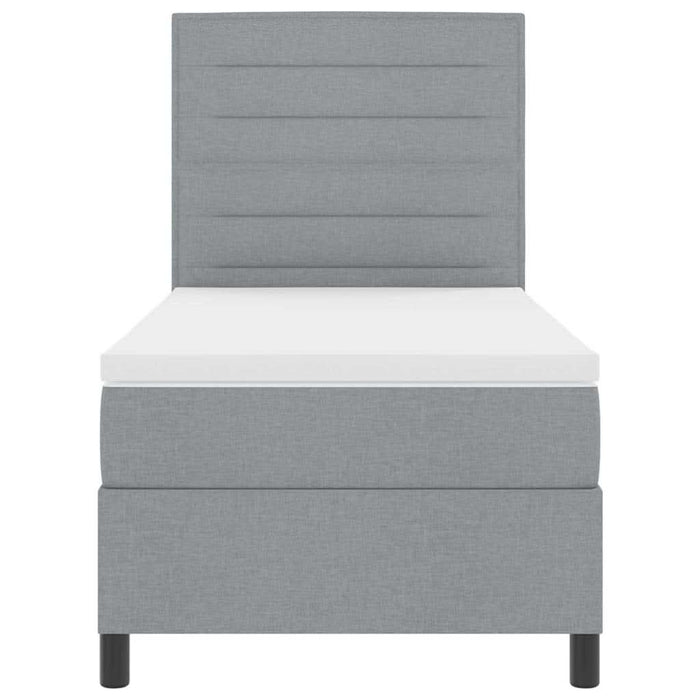 Pat cu arcuri cu saltea Gri deschis 80 x 200 cm țesătură - WALTI WALTI