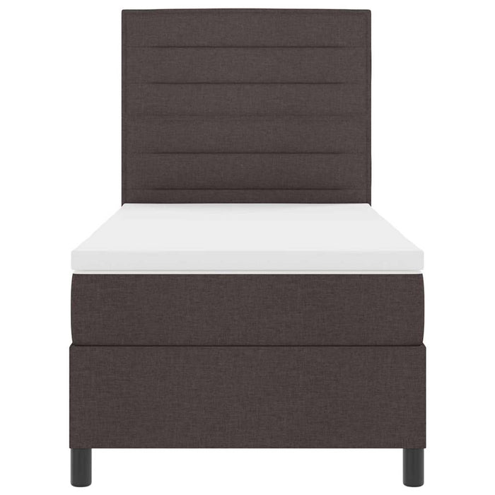 Pat cu arcuri cu saltea Maro închis 80 x 200 cm țesătură WALTI
