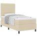 Pat cu arcuri cu saltea cu headboard Crem 80 x 200 cm țesătură - WALTI WALTI