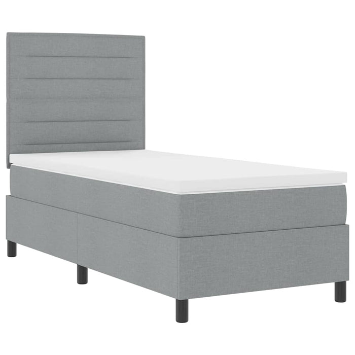 Pat cu arcuri cu saltea Gri deschis 90 x 190 cm țesătură - WALTI WALTI