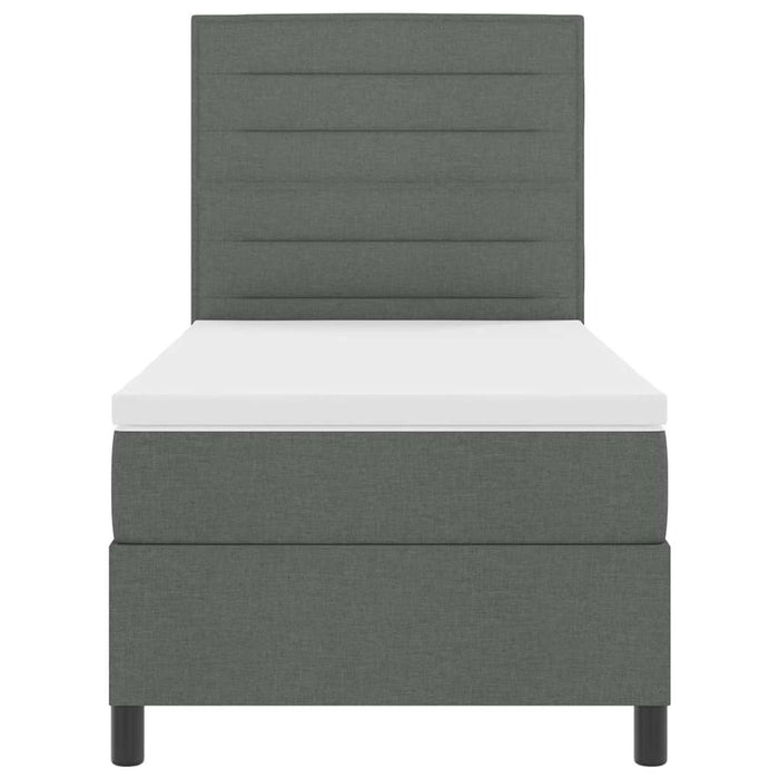 Pat cu arcuri cu saltea Gri închis 90 x 200 cm țesătură - WALTI WALTI