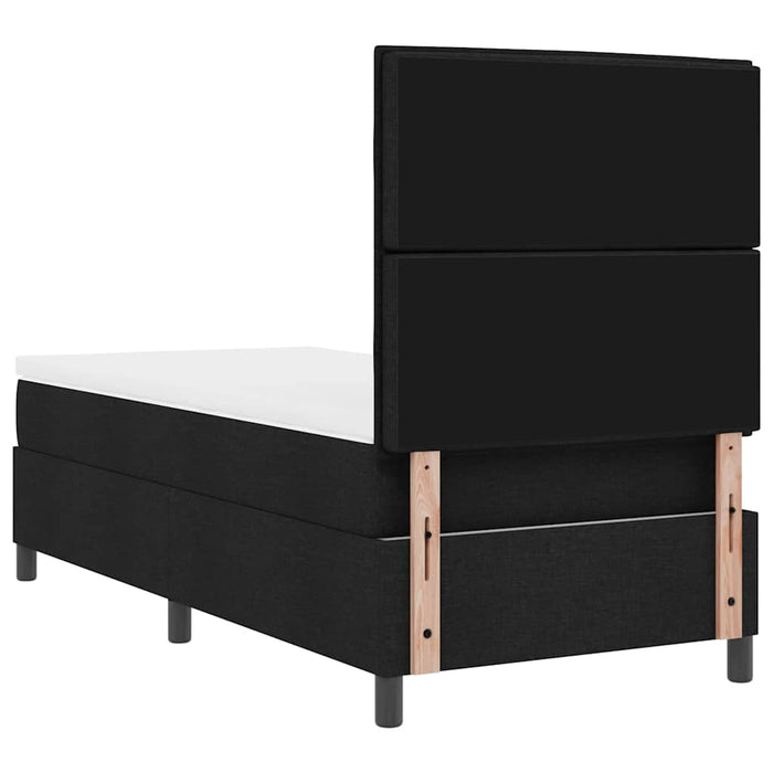 Pat cu arcuri cu saltea cu headboard Negru 90 x 200 cm țesătură - WALTI WALTI