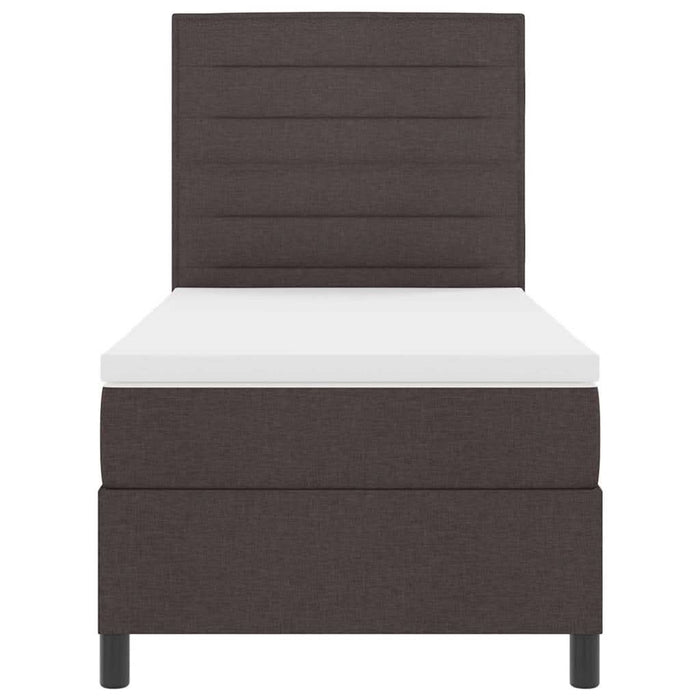 Pat cu arcuri cu saltea Maro închis 90 x 200 cm țesătură - WALTI WALTI