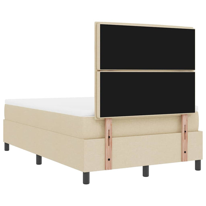 Pat cu arcuri cu saltea cu headboard Crem 120 x 190 cm țesătură - WALTI WALTI