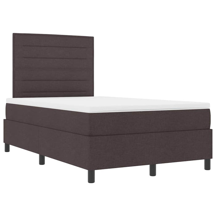 Pat cu arcuri cu saltea Maro închis 120 x 200 cm țesătură - WALTI WALTI