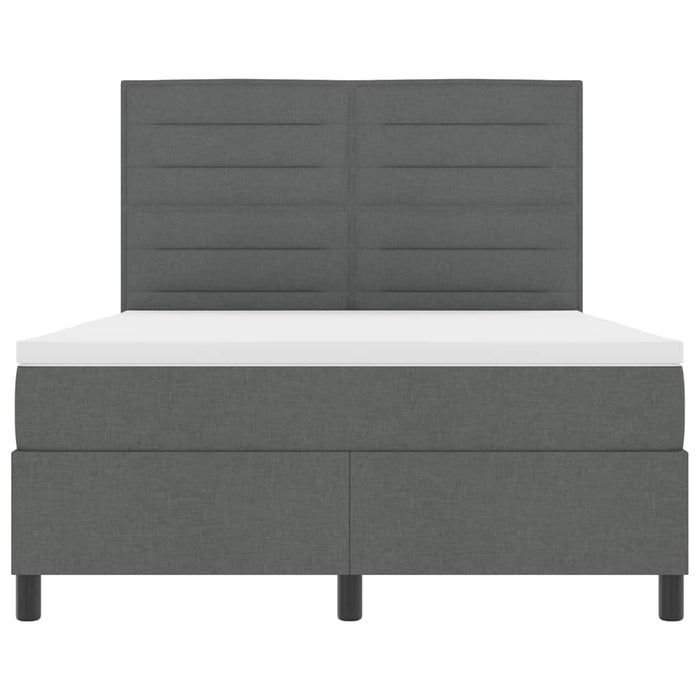 Pat cu arcuri cu saltea Gri închis 140 x 190 cm țesătură - WALTI WALTI