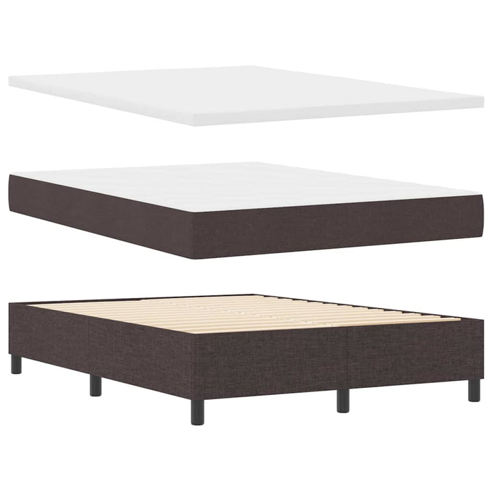 Pat cu arcuri cu saltea Maro închis 140 x 190 cm țesătură WALTI