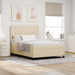 Pat cu arcuri cu saltea cu headboard Crem 140 x 190 cm țesătură - WALTI WALTI