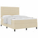 Pat cu arcuri cu saltea cu headboard Crem 140 x 190 cm țesătură - WALTI WALTI