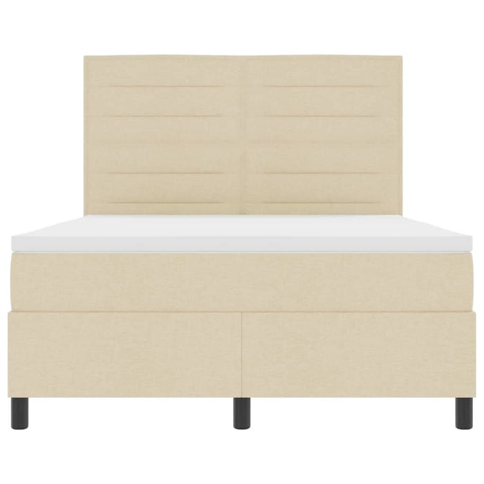 Pat cu arcuri cu saltea cu headboard Crem 140 x 190 cm țesătură - WALTI WALTI