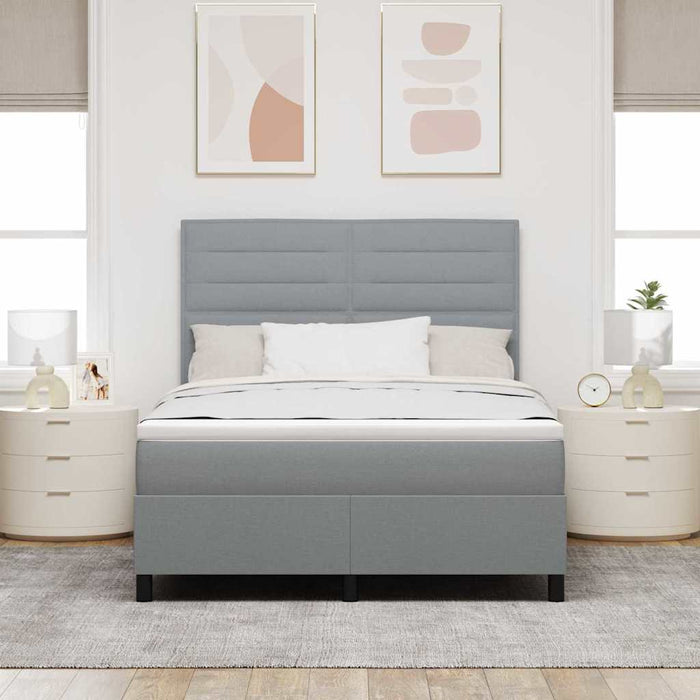 Pat cu arcuri cu saltea Gri deschis 160 x 200 cm țesătură - WALTI WALTI