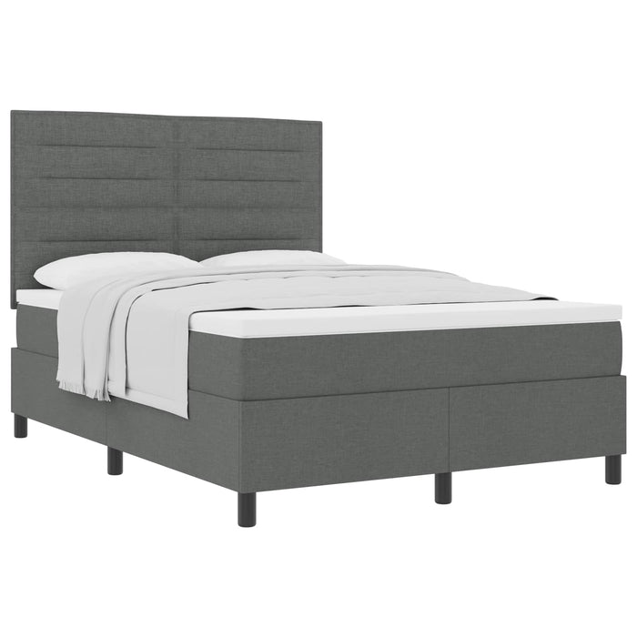 Pat cu arcuri cu saltea Gri închis 160 x 200 cm țesătură - WALTI WALTI