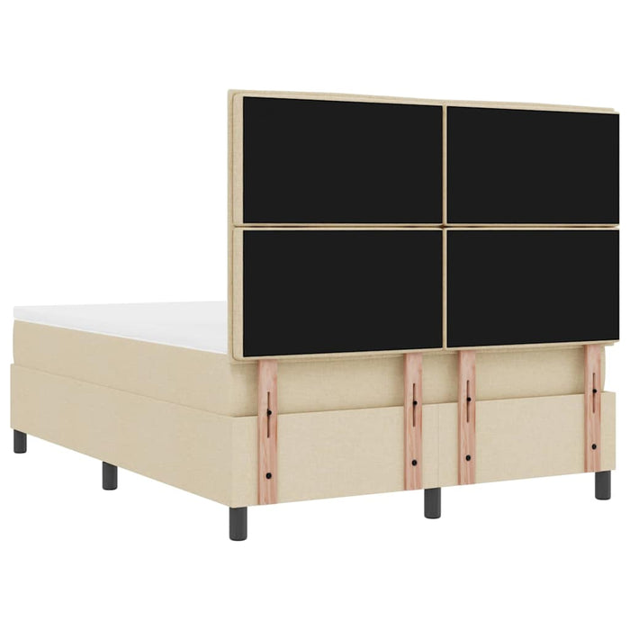 Pat cu arcuri cu saltea cu headboard Crem 160 x 200 cm țesătură - WALTI WALTI