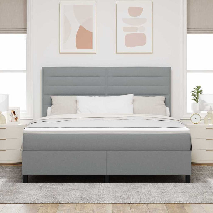 Pat cu arcuri cu saltea Gri deschis 180 x 200 cm țesătură - WALTI WALTI