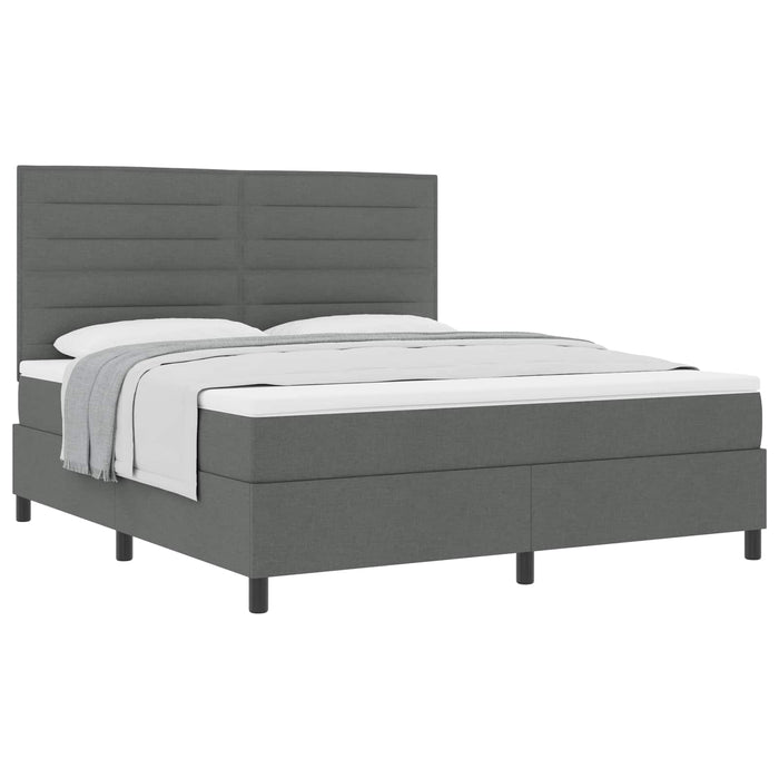 Pat cu arcuri cu saltea Gri închis 180 x 200 cm țesătură - WALTI WALTI