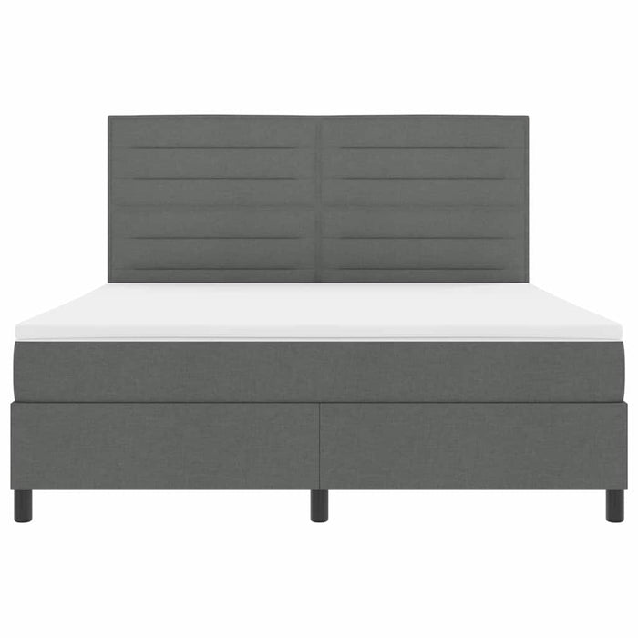 Pat cu arcuri cu saltea Gri închis 180 x 200 cm țesătură - WALTI WALTI
