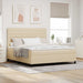 Pat cu arcuri cu saltea cu headboard Crem 180 x 200 cm țesătură - WALTI WALTI